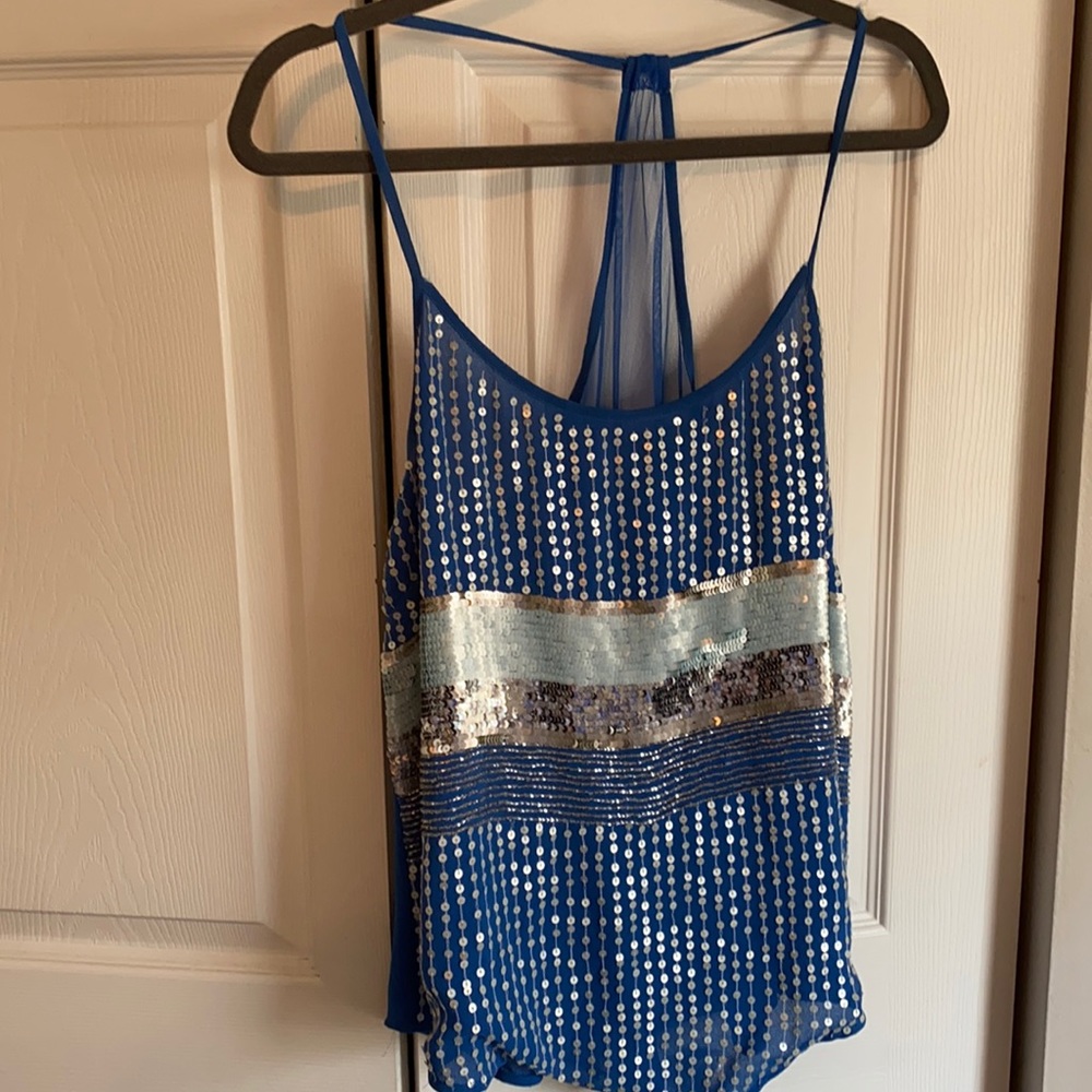 Blue sequin tank top (Hazel)